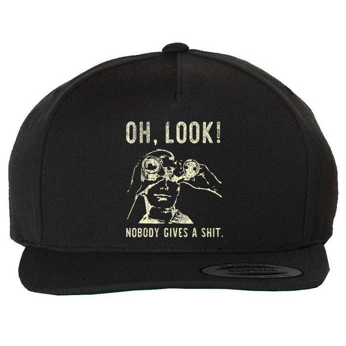 Oh Look Nobody Gives A Shit Sarcastic Retro Wool Snapback Cap