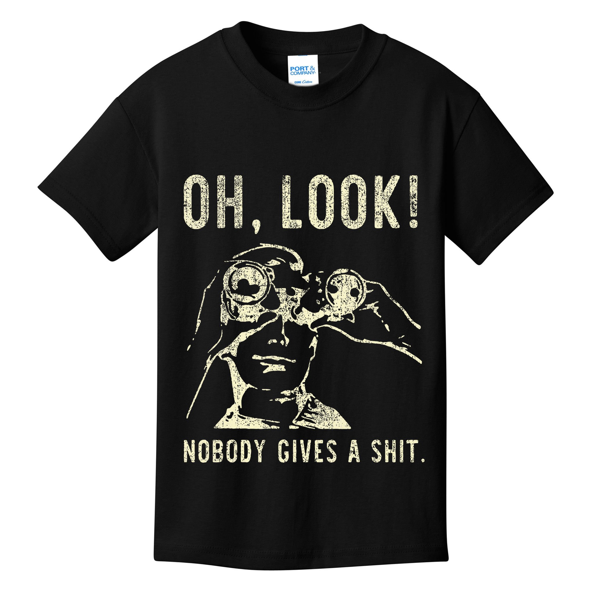Oh Look Nobody Gives A Shit Sarcastic Retro Kids T-Shirt