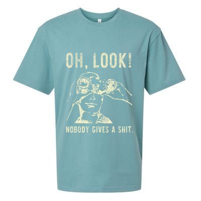 Oh Look Nobody Gives A Shit Sarcastic Retro Sueded Cloud Jersey T-Shirt