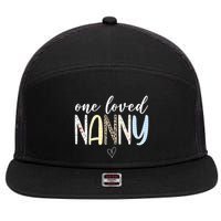 One Loved Nanny Cute Gift 7 Panel Mesh Trucker Snapback Hat