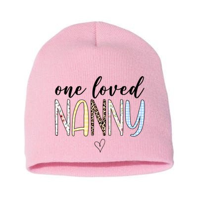 One Loved Nanny Cute Gift Short Acrylic Beanie