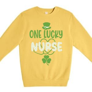 One Lucky Nurse Cute St Patrick’s Day Appreciation Nurses Gift Premium Crewneck Sweatshirt