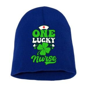 One Lucky Nurse Design St Patricks Nurse Gift Short Acrylic Beanie