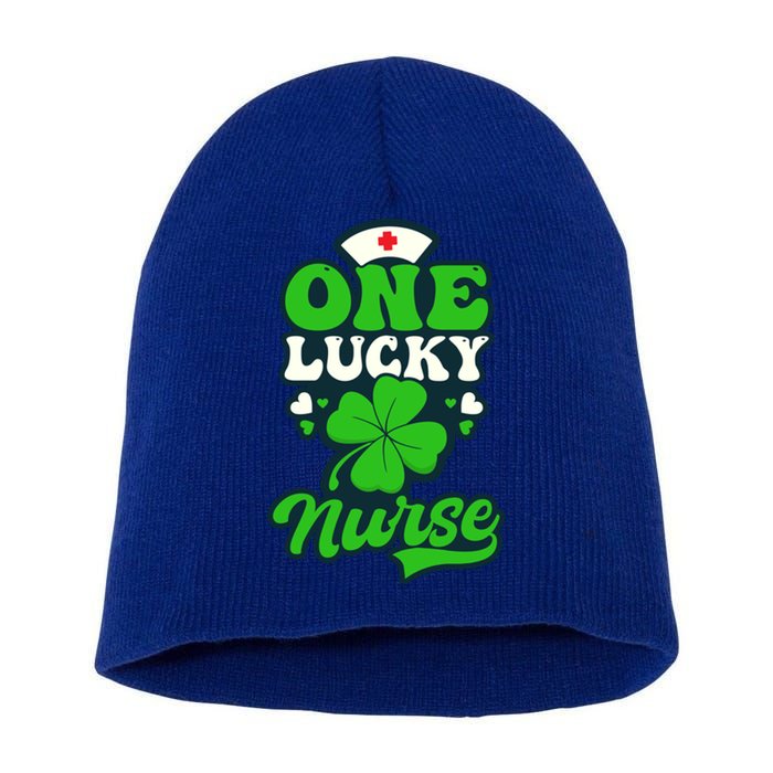 One Lucky Nurse Design St Patricks Nurse Gift Short Acrylic Beanie