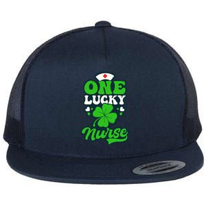 One Lucky Nurse Design St Patricks Nurse Gift Flat Bill Trucker Hat