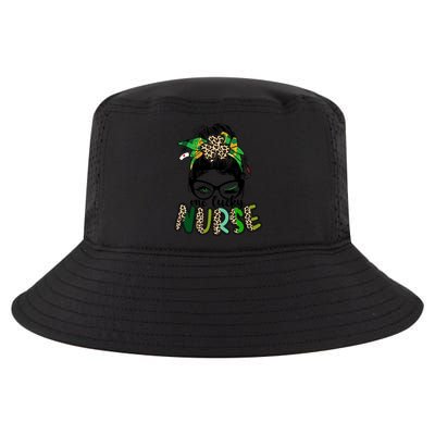 One Lucky Nurse Messy Bun Saint Patrick's Day Irish Gift Cool Comfort Performance Bucket Hat