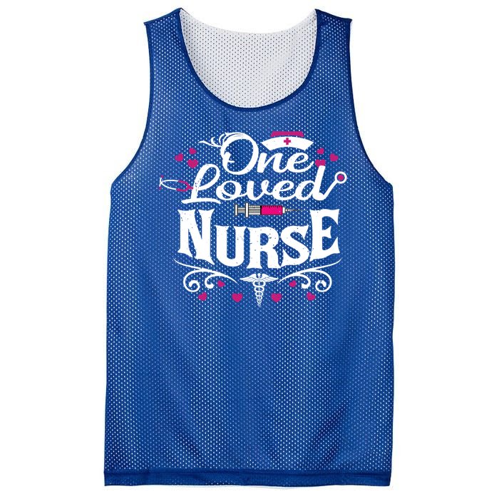 One Loved Nurse Valentines Day Gift Mesh Reversible Basketball Jersey Tank