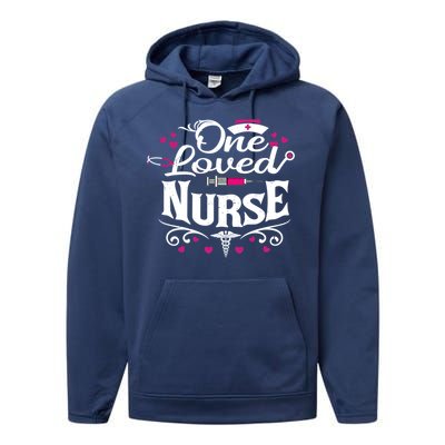 One Loved Nurse Valentines Day Gift Performance Fleece Hoodie