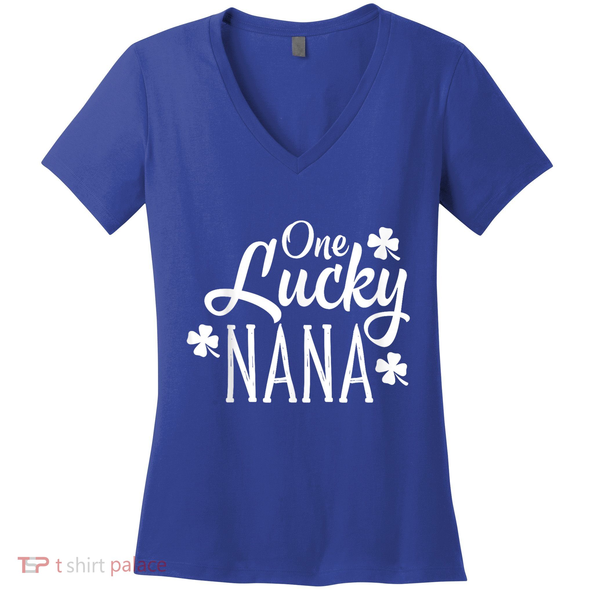 One Lucky Nana Clover St Patricks Day Grandma Women's V-Neck T-Shirt