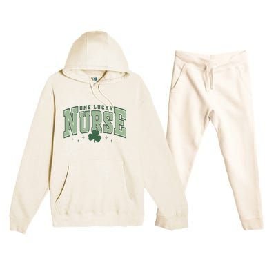 One Lucky Nurse St Patricks Day Premium Hooded Sweatsuit Set