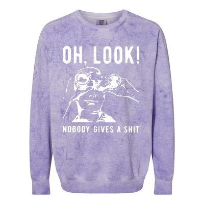 Oh Look Nobody Gives A Shit Offensive Men Nobody Cares Mocking Novelty Colorblast Crewneck Sweatshirt