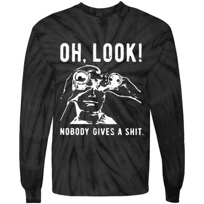 Oh Look Nobody Gives A Shit Offensive Men Nobody Cares Mocking Novelty Tie-Dye Long Sleeve Shirt