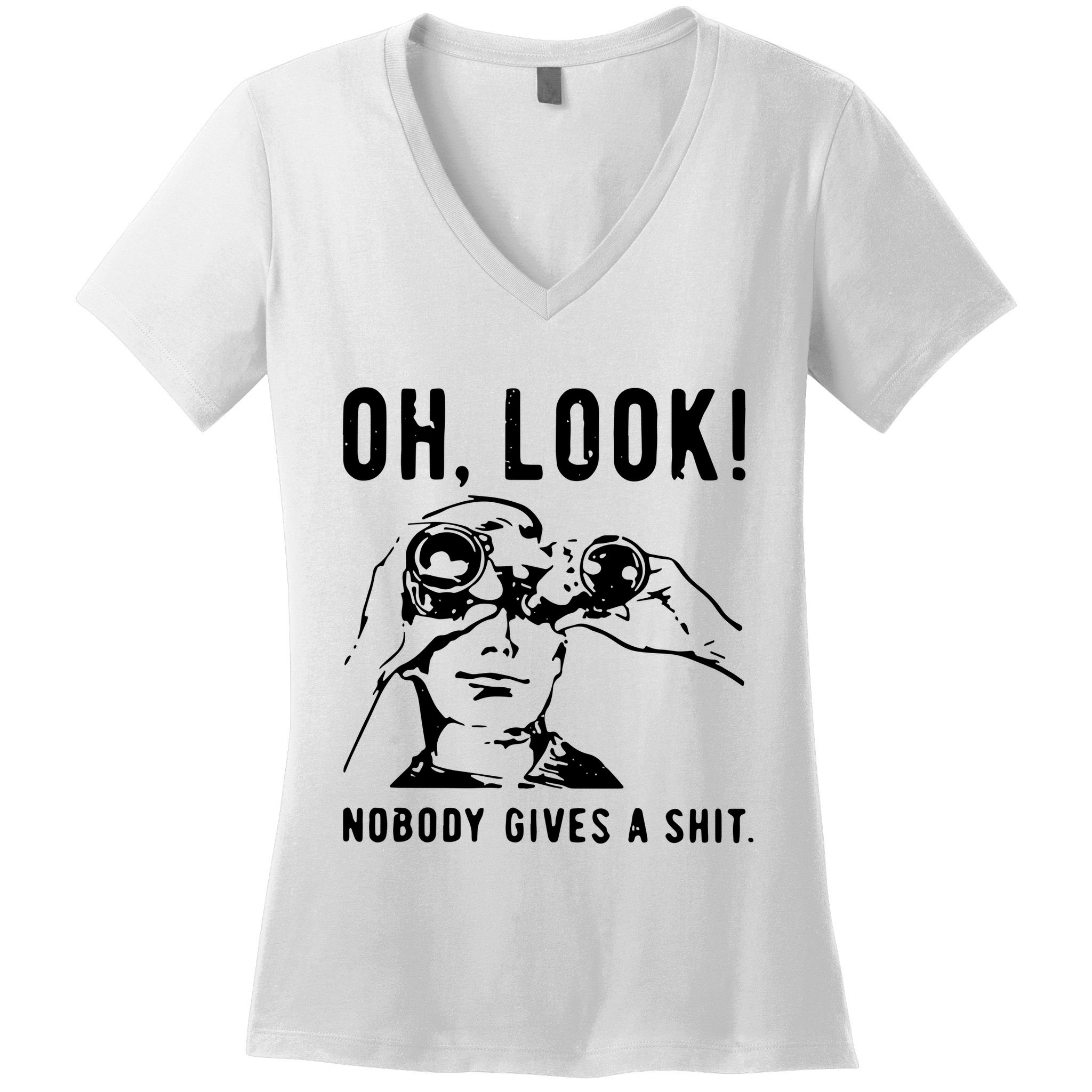 Oh Look Nobody Gives A Shit Offensive Men Nobody Cares Mocking Novelty Women's V-Neck T-Shirt