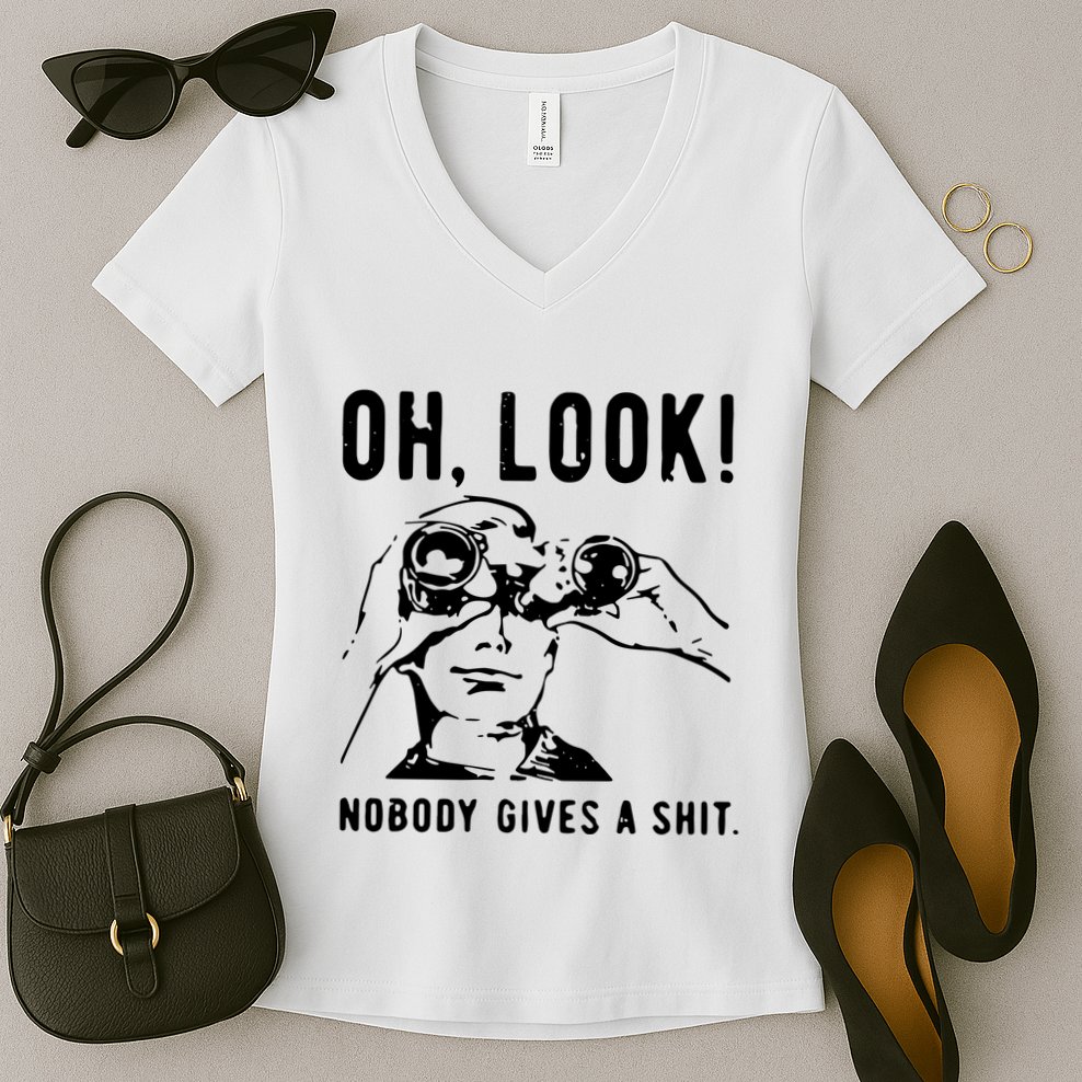 Oh Look Nobody Gives A Shit Offensive Men Nobody Cares Mocking Novelty Women's V-Neck T-Shirt