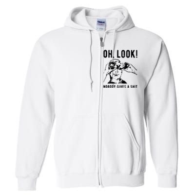 Oh Look Nobody Gives A Shit Offensive Men Nobody Cares Mocking Novelty Full Zip Hoodie