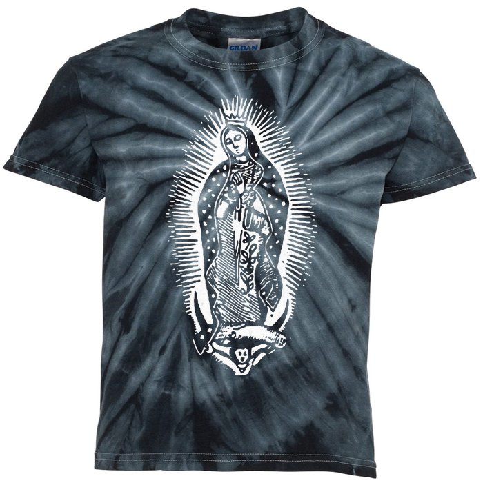 Our Lady Of Guadalupe Virgin Mary Mother Of Jesus Kids Tie-Dye T-Shirt