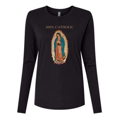 Our Lady Of Guadalupe Roman Catholic Gift Womens Cotton Relaxed Long Sleeve T-Shirt