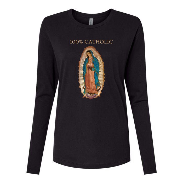 Our Lady Of Guadalupe Roman Catholic Gift Womens Cotton Relaxed Long Sleeve T-Shirt