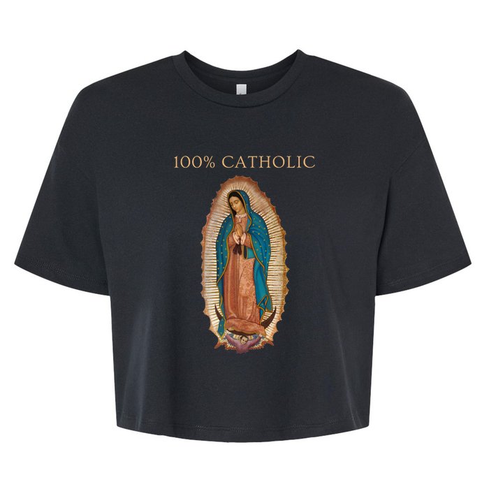 Our Lady Of Guadalupe Roman Catholic Gift Bella+Canvas Jersey Crop Tee