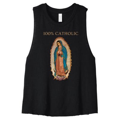 Our Lady Of Guadalupe Roman Catholic Gift Women's Racerback Cropped Tank