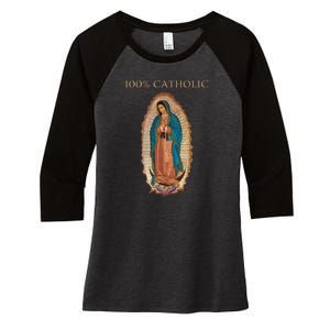 Our Lady Of Guadalupe Roman Catholic Gift Women's Tri-Blend 3/4-Sleeve Raglan Shirt