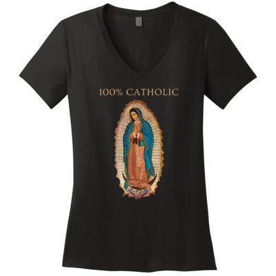 Our Lady Of Guadalupe Roman Catholic Gift Women's V-Neck T-Shirt