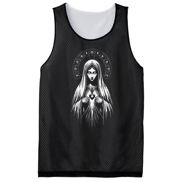 Our Lady Of Fatima Mother Mary Saint Mary Powerful Symbol Mesh Reversible Basketball Jersey Tank