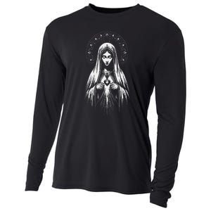 Our Lady Of Fatima Mother Mary Saint Mary Powerful Symbol Cooling Performance Long Sleeve Crew