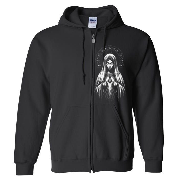 Our Lady Of Fatima Mother Mary Saint Mary Powerful Symbol Full Zip Hoodie