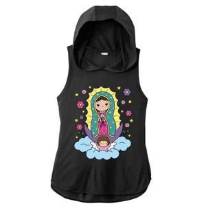 Our Lady Of Guadalupe Mexico Ladies PosiCharge Tri-Blend Wicking Draft Hoodie Tank