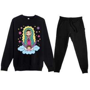 Our Lady Of Guadalupe Mexico Premium Crewneck Sweatsuit Set