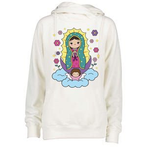 Our Lady Of Guadalupe Mexico Womens Funnel Neck Pullover Hood