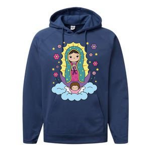 Our Lady Of Guadalupe Mexico Performance Fleece Hoodie