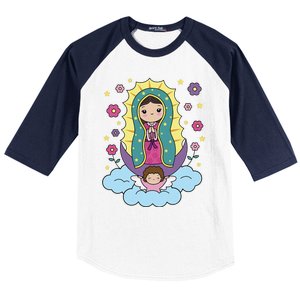 Our Lady Of Guadalupe Mexico Baseball Sleeve Shirt