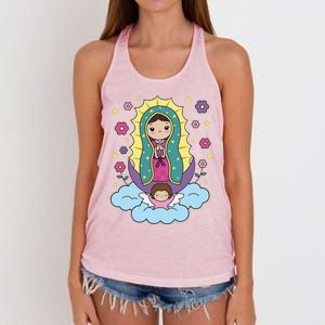 Our Lady Of Guadalupe Mexico Women's Knotted Racerback Tank