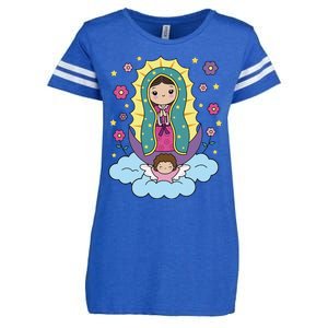 Our Lady Of Guadalupe Mexico Enza Ladies Jersey Football T-Shirt