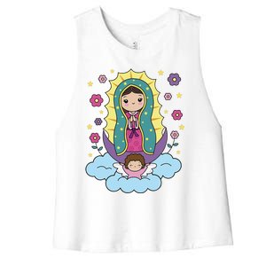 Our Lady Of Guadalupe Mexico Women's Racerback Cropped Tank