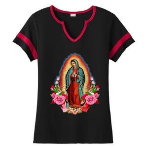 Our Lady Of Guadalupe Saint Virgin Mary Funny Gift Ladies Halftime Notch Neck Tee