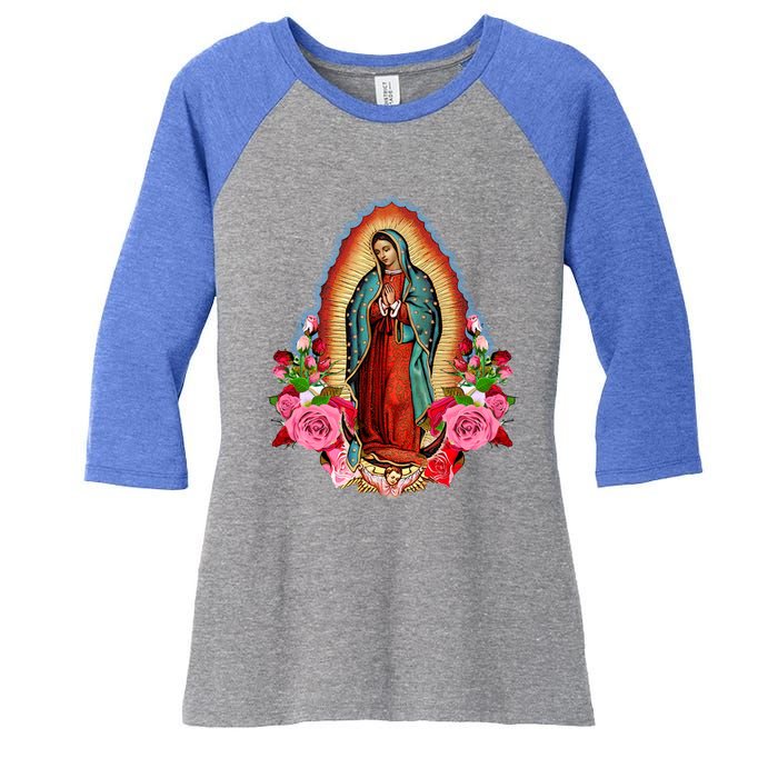 Our Lady Of Guadalupe Saint Virgin Mary Funny Gift Women's Tri-Blend 3/4-Sleeve Raglan Shirt