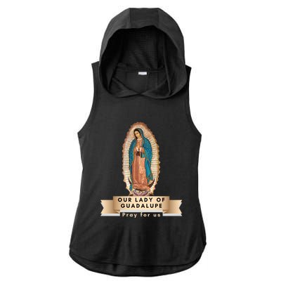 Our Lady Of Guadalupe Mary Catholic Religious Gift Ladies PosiCharge Tri-Blend Wicking Draft Hoodie Tank