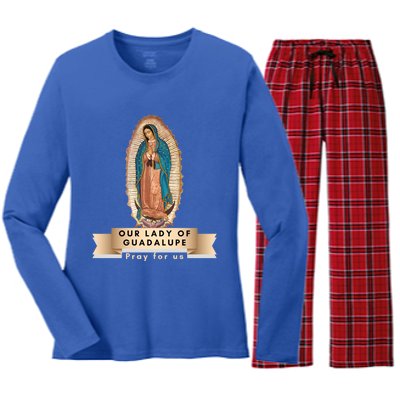 Our Lady Of Guadalupe Mary Catholic Religious Gift Women's Long Sleeve Flannel Pajama Set 