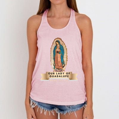 Our Lady Of Guadalupe Mary Catholic Religious Gift Women's Knotted Racerback Tank