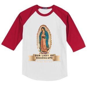 Our Lady Of Guadalupe Mary Catholic Religious Gift Kids Colorblock Raglan Jersey