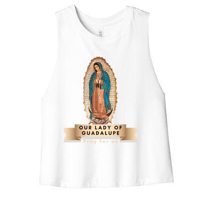 Our Lady Of Guadalupe Mary Catholic Religious Gift Women's Racerback Cropped Tank