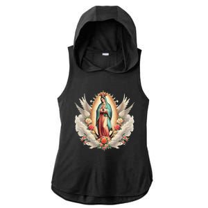 Our Lady Of Guadalupe Virgin Mary Catholic Saint Ladies PosiCharge Tri-Blend Wicking Draft Hoodie Tank