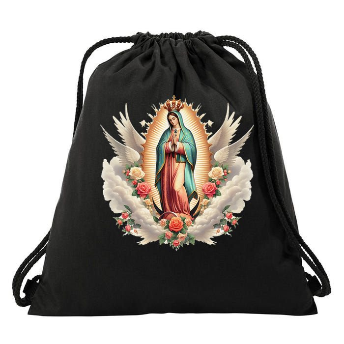 Our Lady Of Guadalupe Virgin Mary Catholic Saint Drawstring Bag