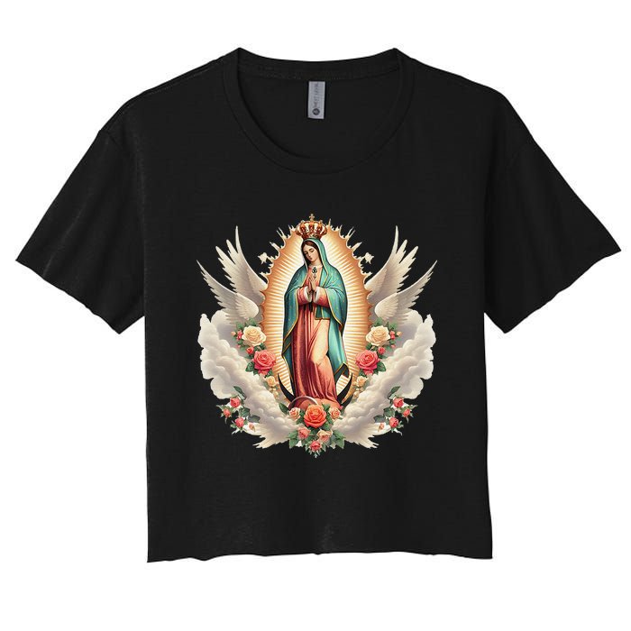 Our Lady Of Guadalupe Virgin Mary Catholic Saint Women's Crop Top Tee