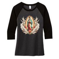 Our Lady Of Guadalupe Virgin Mary Catholic Saint Women's Tri-Blend 3/4-Sleeve Raglan Shirt