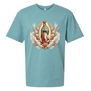 Our Lady Of Guadalupe Virgin Mary Catholic Saint Sueded Cloud Jersey T-Shirt