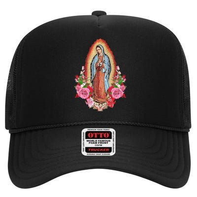 Our Lady Of Guadalupe High Crown Mesh Back Trucker Hat